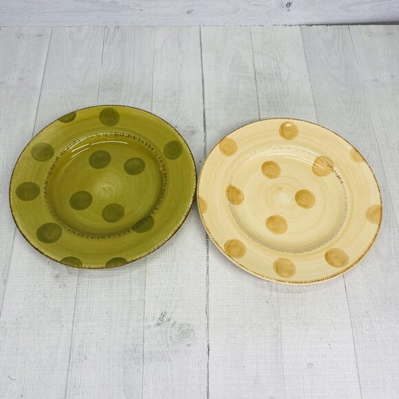 Bella Ceramica PASIS Various Pastels Colors Dots Design Salad Lunch Plates Set 4 - Picture 7 of 11